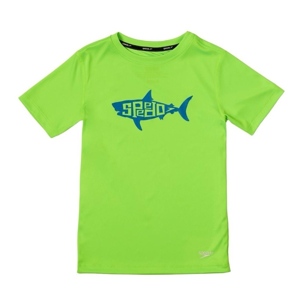 Speedo Boy's Graphic Shark Short Sleeve Swim Shirt